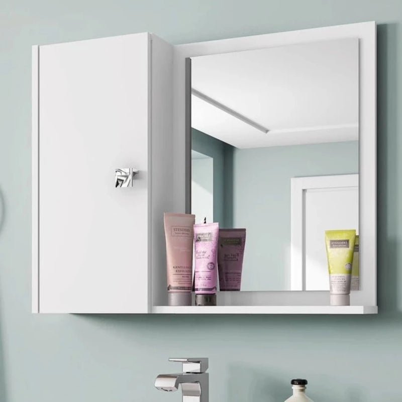 Armario Banheiro com Espelheira Genova Com Porta