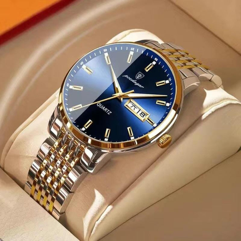Relógio Masculino Fino Sport lojaidealgolden Azul/Dourado CN 
