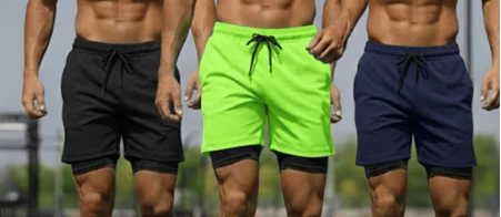 Kit 3 Shorts 2 em 1 Masculino Dry Fit