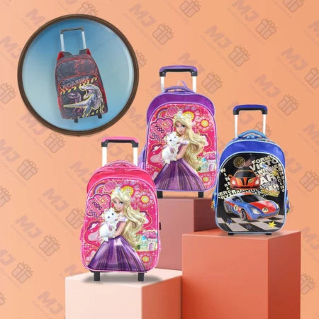 Mochila Infantil de Rodinhas Menino Menina Escolar Resistente Bolsa Impermeável MA9319-8D