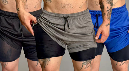 Kit 3 Shorts 2 em 1 Masculino Dry Fit