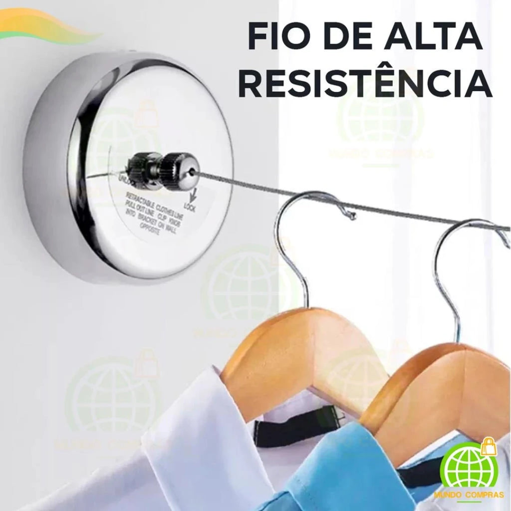 Varal Retrátil em Aço Inox Ultra Resistente 2.9MH