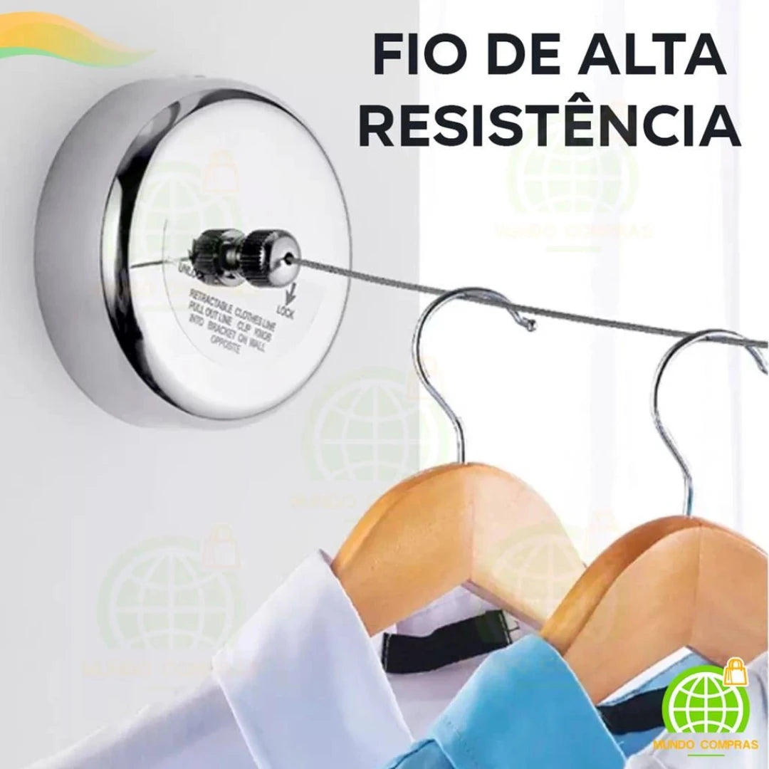 Varal Retrátil em Aço Inox Ultra Resistente 2.9MH