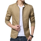Jaqueta Blazer Masculina Fino Ajuste Formal Negócios Com Zíper