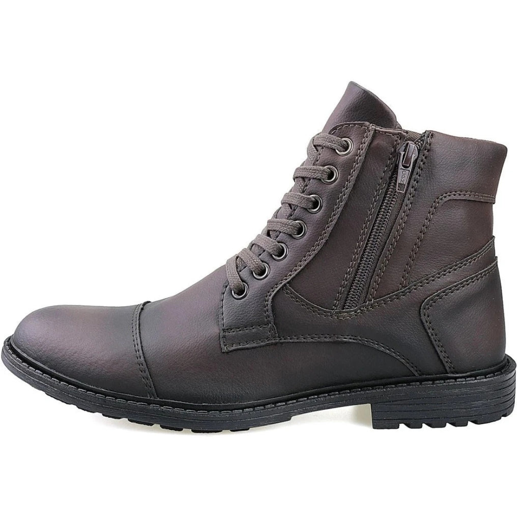 Coturno Masculino Casual com Cadarço e Zíper Ajustável