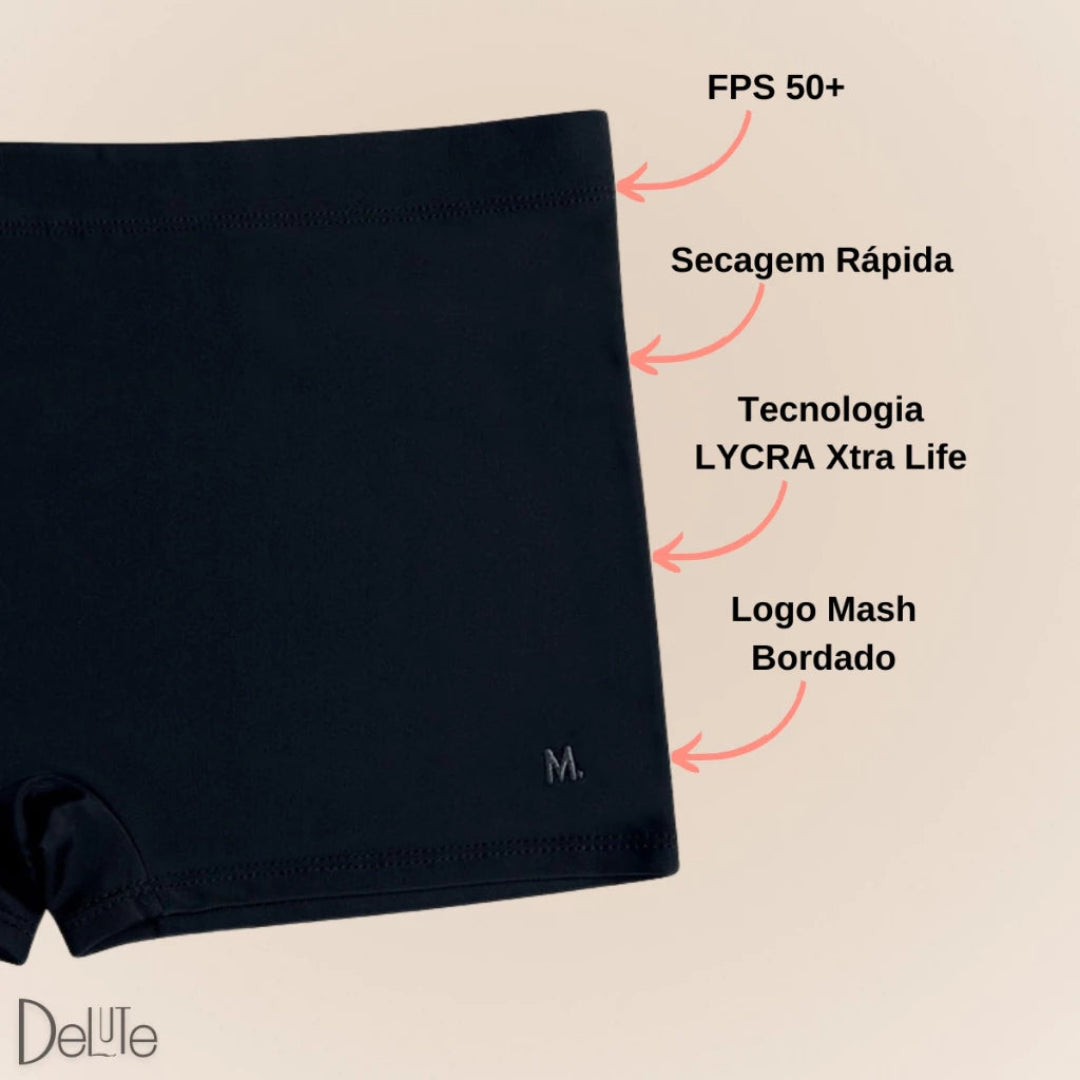 Sunga Boxer Massh Lisa Forrada com Cordão de Regulagem Masculina Adulto Moda Praia FPS 50