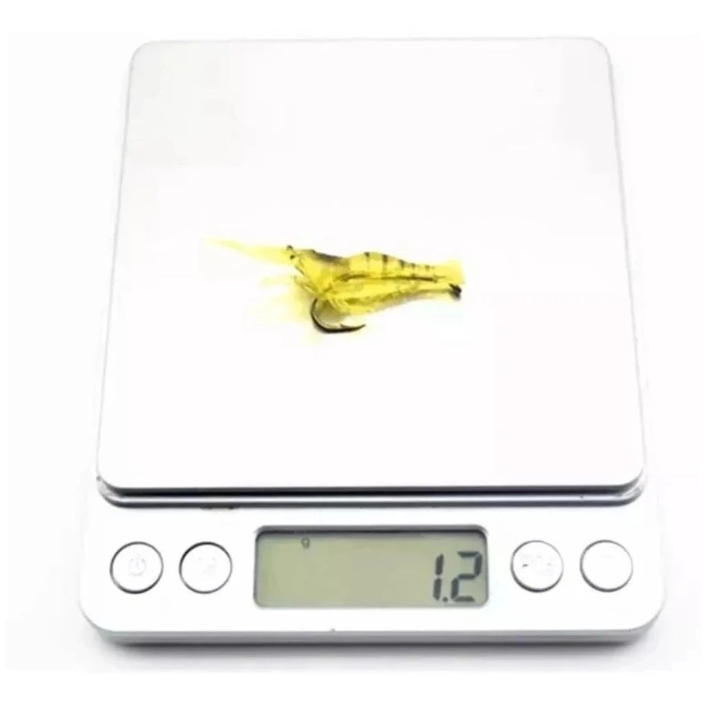 Kit 10 Isca Camarão Aromatizada com Anzol 4cm Tucunaré Curvinas e Trairas