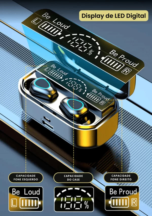 Fone M10 De Ouvido bluetooth 5.1 Sem Fio