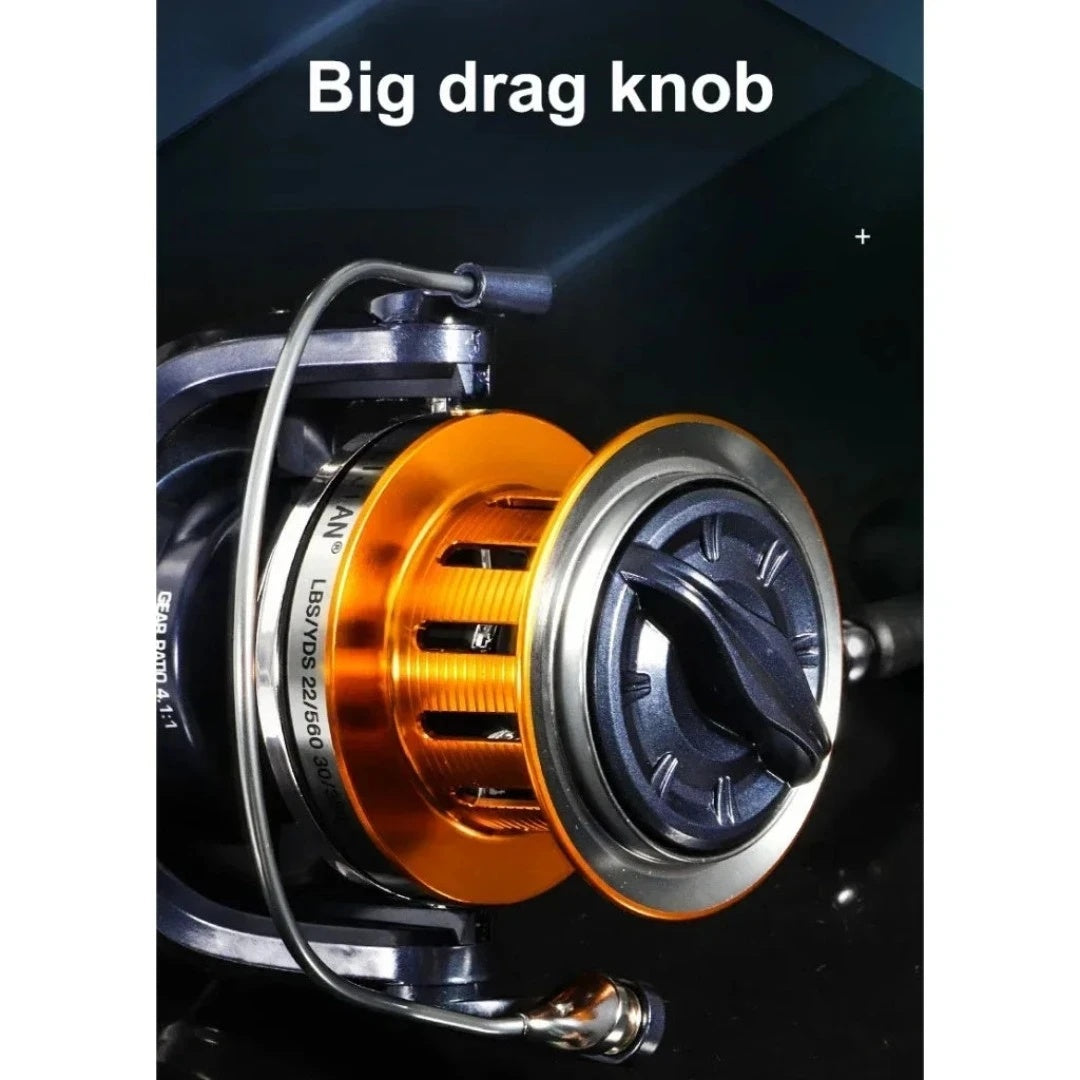 Molinete 4.1:1 Drag 30Kg Para Grandes Peixes