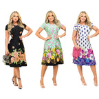 Kit 3 Vestidos Feminino Evangélico Rodado Oferta (Pague 2 e Leve 3)
