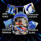 Mochila Infantil de Rodinhas Menino Menina Escolar Resistente Bolsa Impermeável MA9319-8D