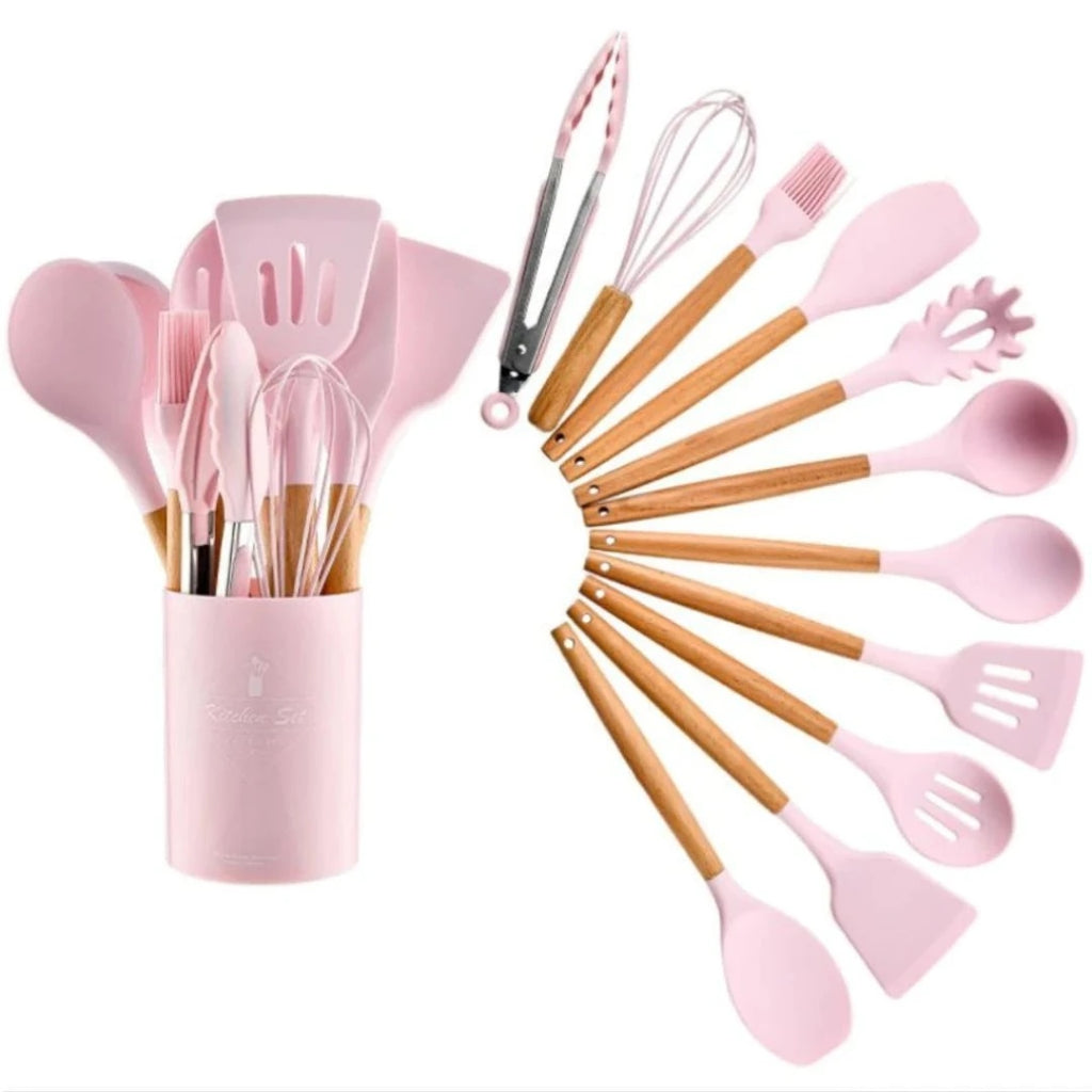 KIT de Utensílios Para Cozinha em Silicone 12 Peças