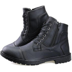 Coturno Masculino Casual com Cadarço e Zíper Ajustável
