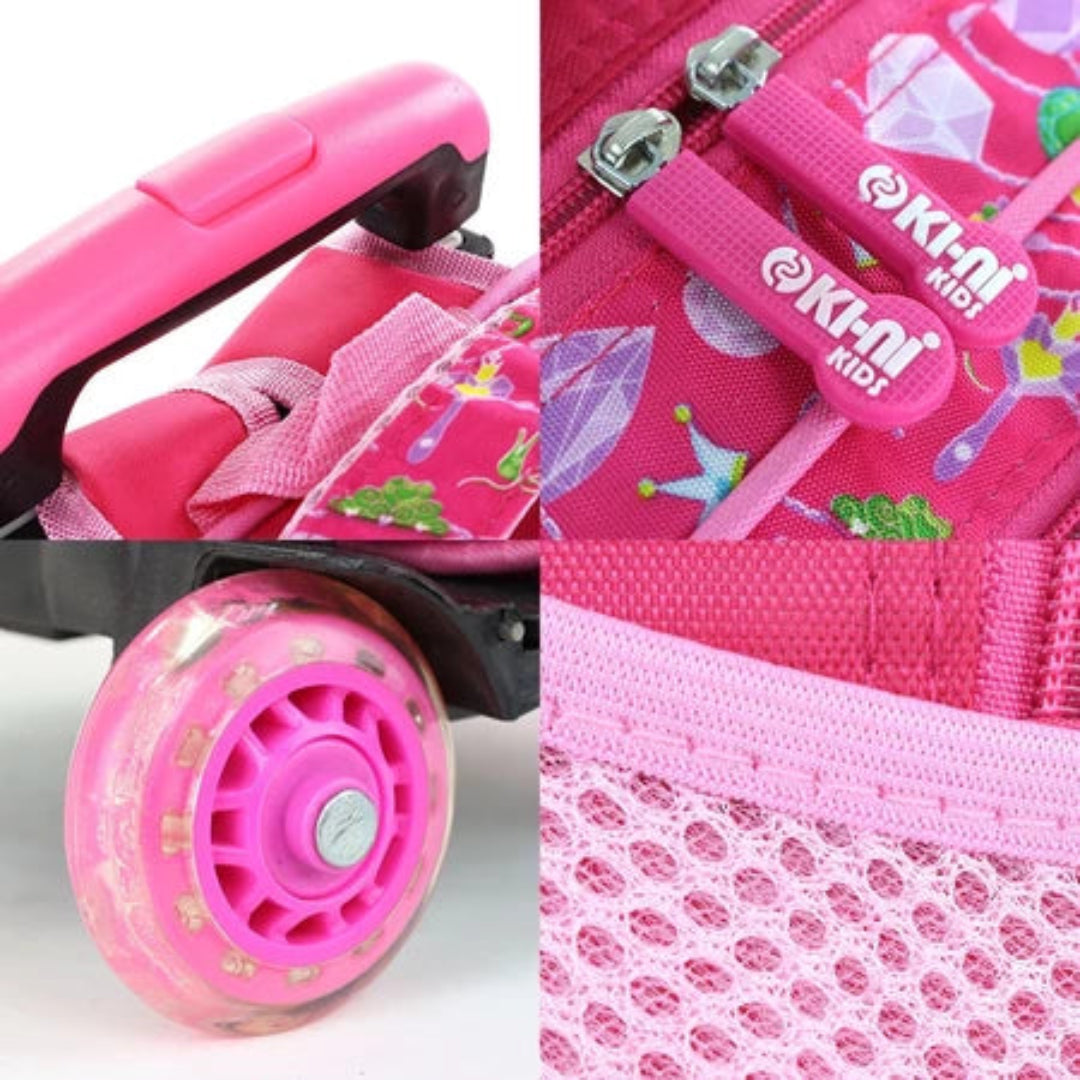 Mochila Infantil de Rodinhas Menino Menina Escolar Resistente Bolsa Impermeável MA9319-8D