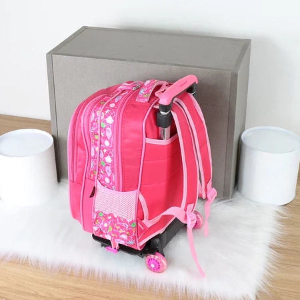 Mochila Infantil de Rodinhas Menino Menina Escolar Resistente Bolsa Impermeável MA9319-8D
