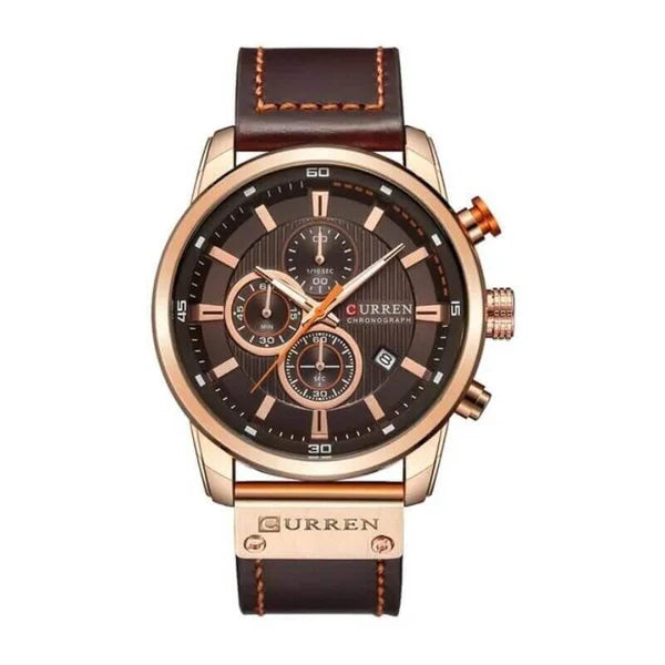 Relógio Masculino CURREN Modelo Temporal + Case em Couro Sintético