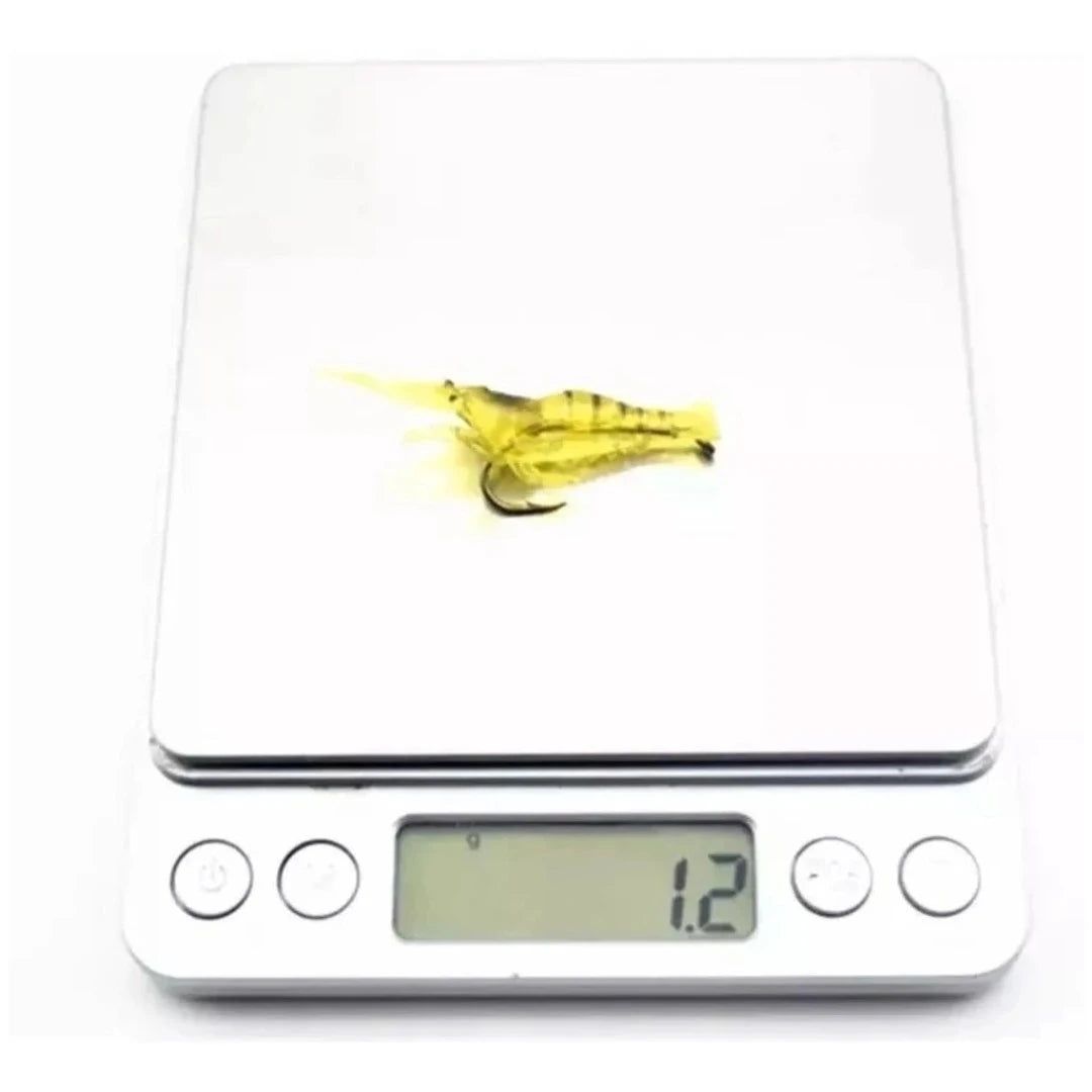 Kit 10 Isca Camarão Aromatizada com Anzol 4cm Tucunaré Curvinas e Trairas