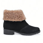 Bota Feminina Peluciada Cano Médio com Zíper