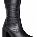 Bota Feminina Cano Médio Blogueira