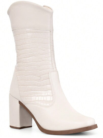 Bota Feminina Cano Médio Blogueira