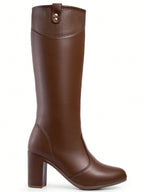 Bota Feminina de Couro  Cano Alto