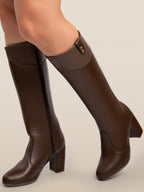 Bota Feminina de Couro  Cano Alto