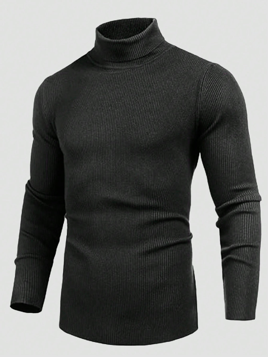 Suéter Masculino Canelada Ribana Gola Alta