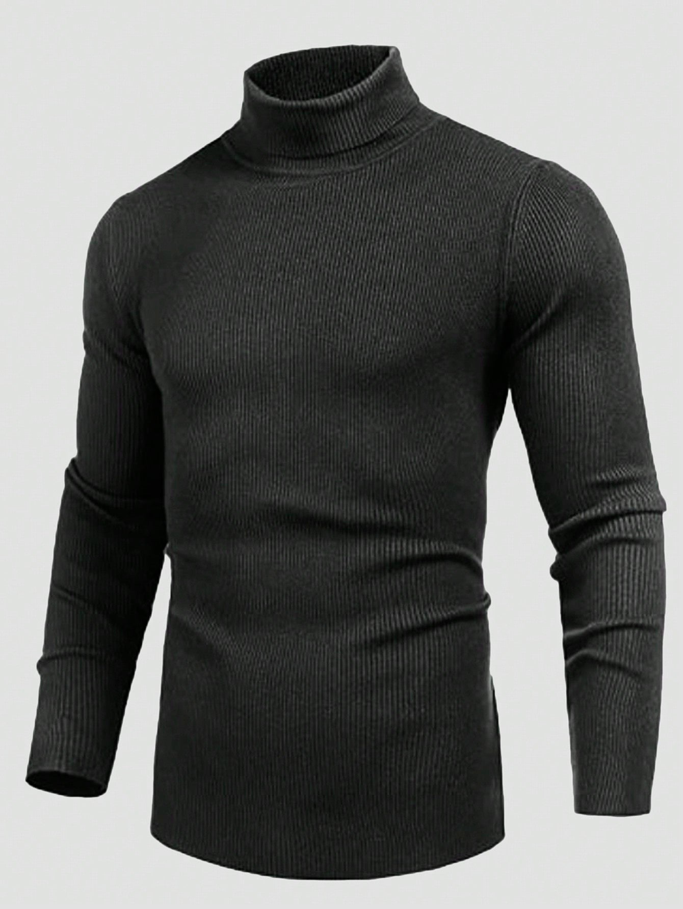 Suéter Masculino Canelada Ribana Gola Alta