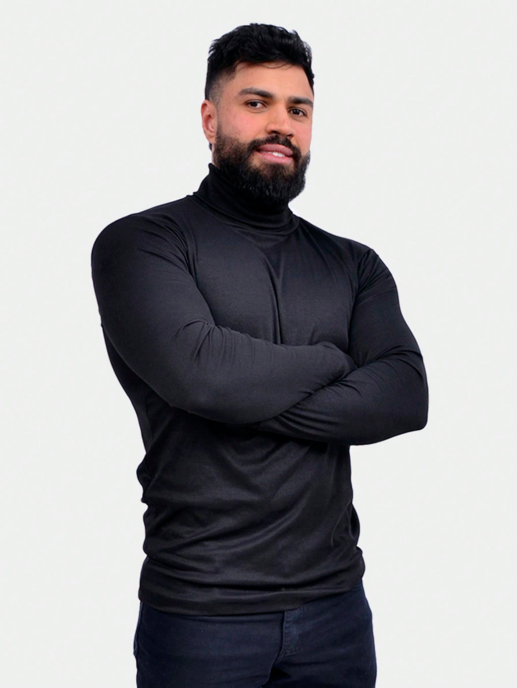Suéter Masculino Canelada Ribana Gola Alta
