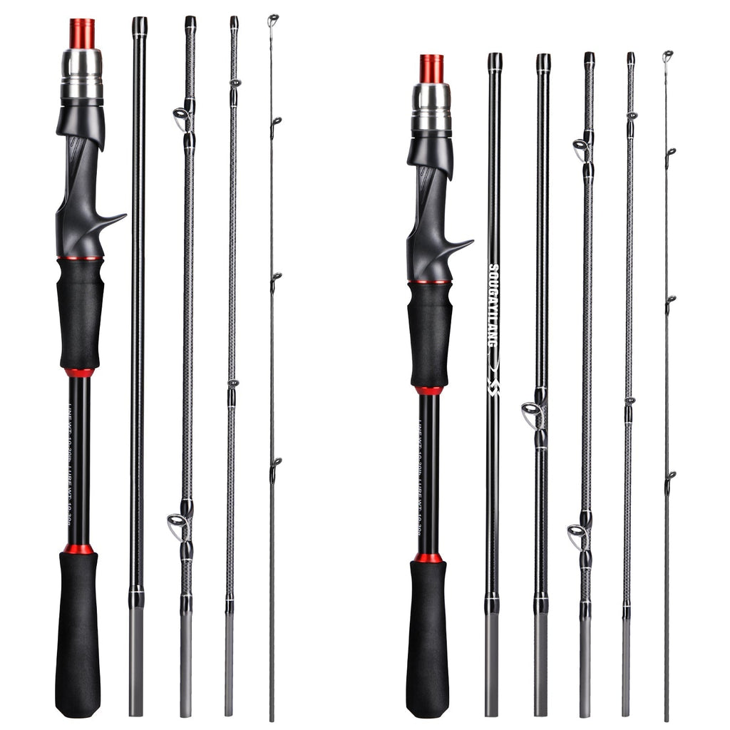 Kit Carbon - Vara de pesca fibra de carbono 2.4M + Carretilha de Pesca 7:2.1