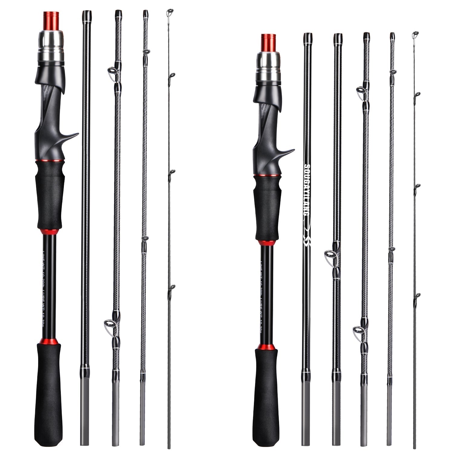 Kit Carbon - Vara de pesca fibra de carbono 2.4M + Carretilha de Pesca 7:2.1