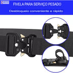Cinto tático Militar Largo Masculino Nylon Fivela Liga de Zinco e Engate Rápido - lojaidealgolden
