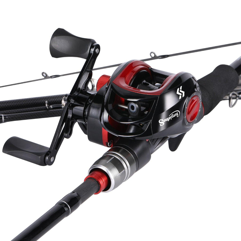Kit Carbon - Vara de pesca fibra de carbono 2.4M + Carretilha de Pesca 7:2.1