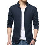 Jaqueta Blazer Masculina Fino Ajuste Formal Negócios Com Zíper