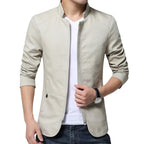 Jaqueta Blazer Masculina Fino Ajuste Formal Negócios Com Zíper