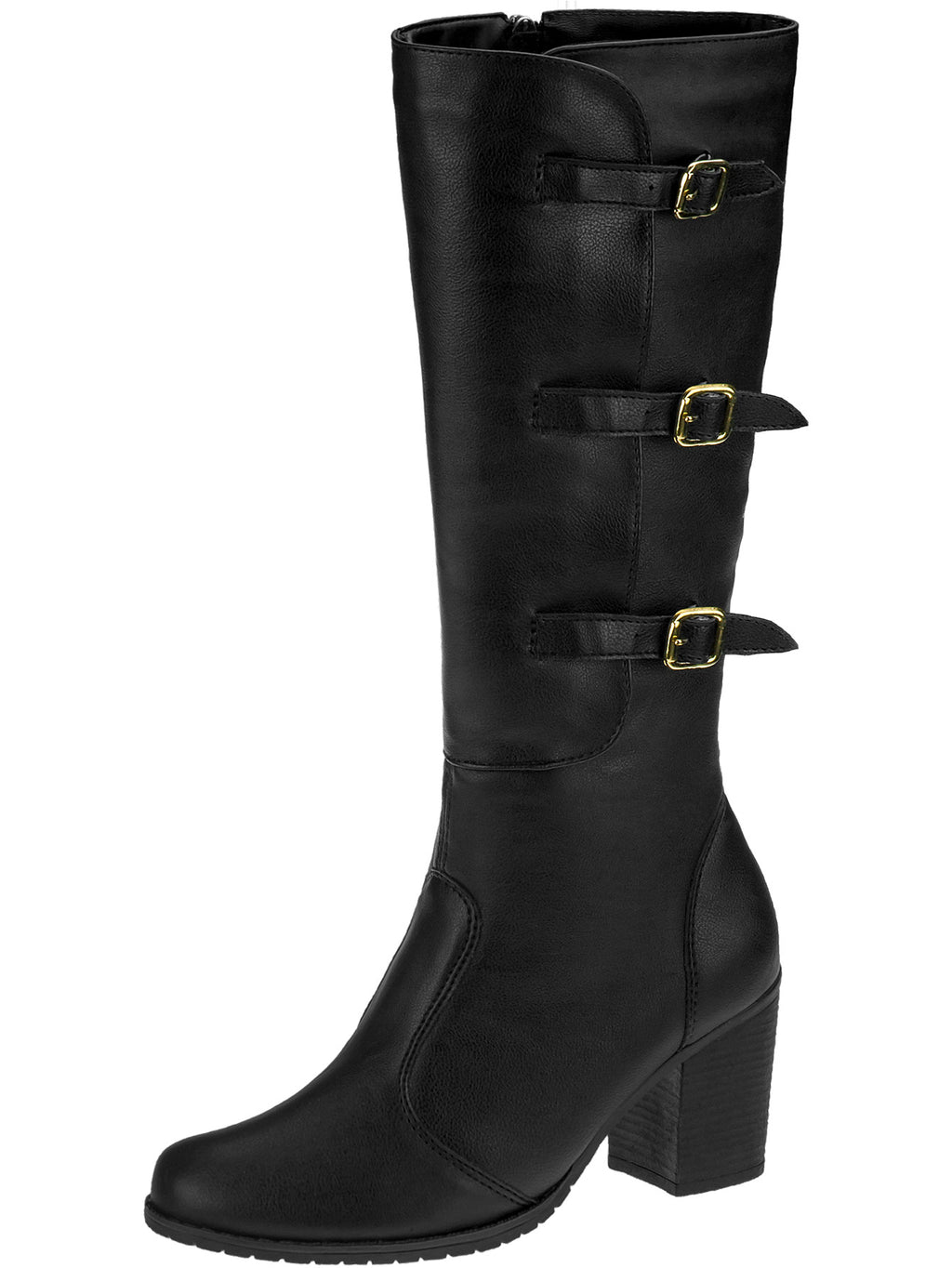 Bota Feminina Cano Longo Ajustável com Zíper