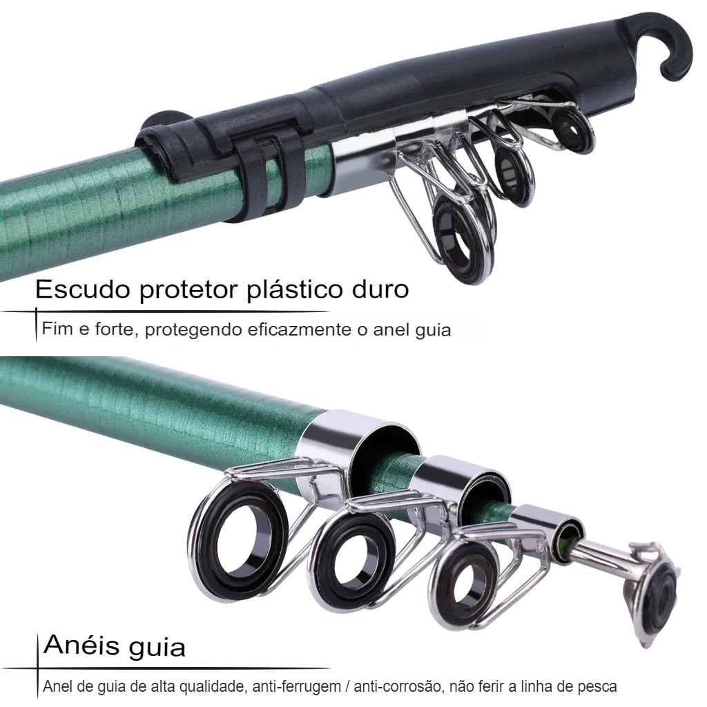 Kit Pesca Pesqueiro Vara 1.80M e Molinete 5.2:1  Arrasto Máximo 5Kg + Brinde