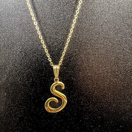 Colar De Letra Inicial 100% Dourado Premium