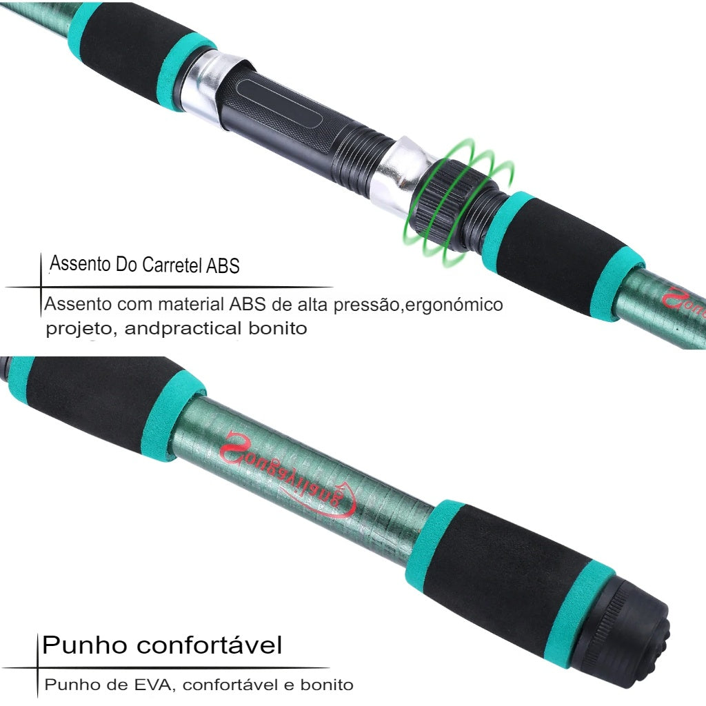 Kit Pesca Pesqueiro Vara 1.80M e Molinete 5.2:1  Arrasto Máximo 5Kg + Brinde