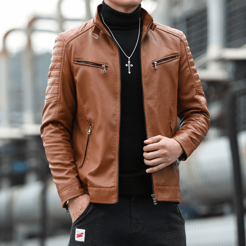 Jaqueta de Couro Masculina Berry