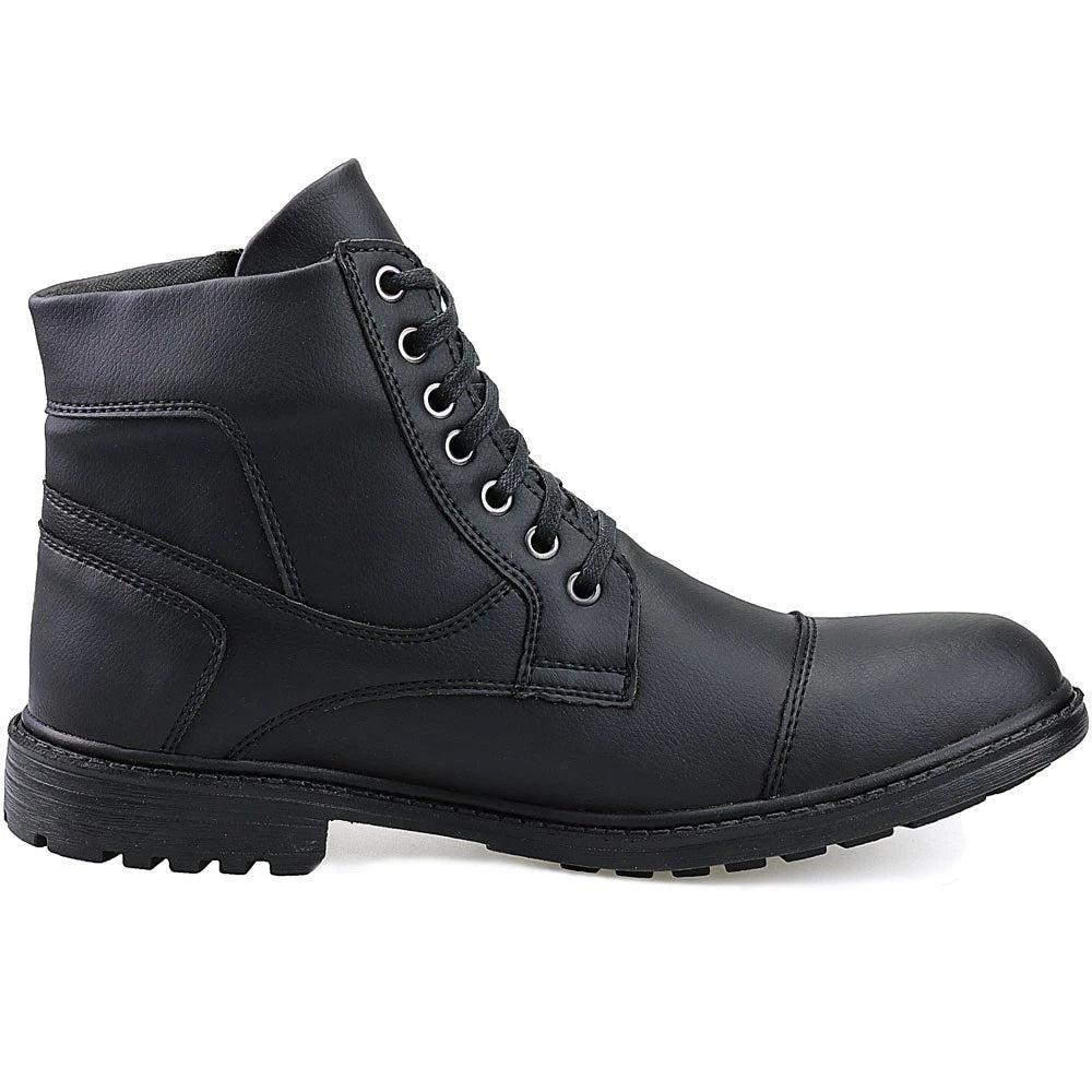 Coturno Masculino Casual com Cadarço e Zíper Ajustável