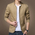 Jaqueta Blazer Masculina Fino Ajuste Formal Negócios Com Zíper