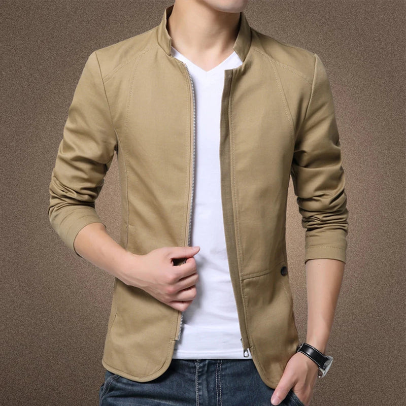 Jaqueta Blazer Masculina Fino Ajuste Formal Negócios Com Zíper