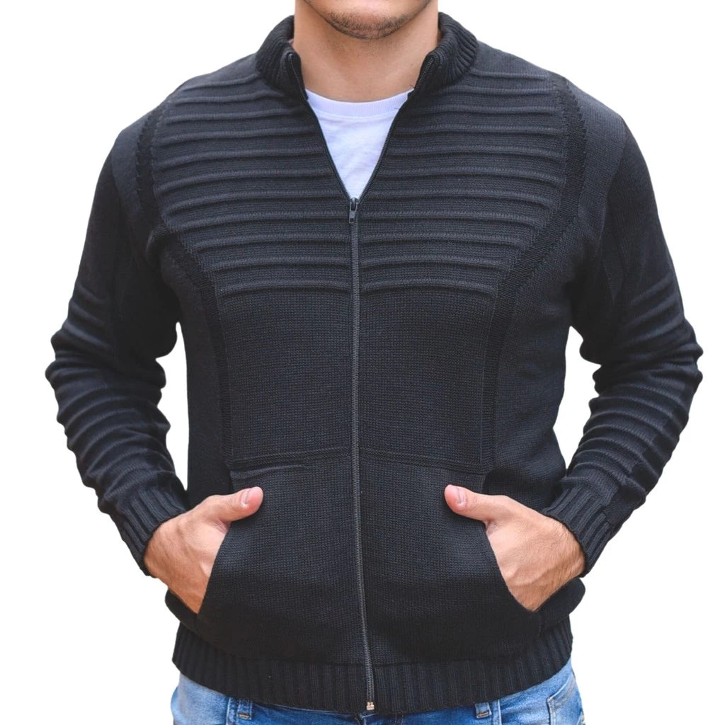 Casaco de Frio Masculino em Lã Tricot