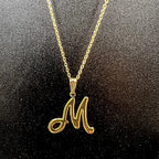 Colar De Letra Inicial 100% Dourado Premium
