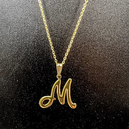 Colar De Letra Inicial 100% Dourado Premium