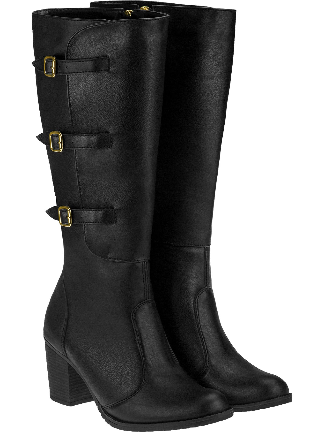 Bota Feminina Cano Longo Ajustável com Zíper