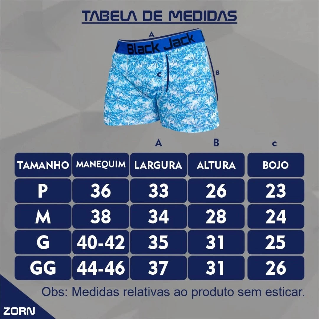 Kit 10 Cuecas Box Boxer BJ Microfibra Lisas ou Estampadas (PAGUE 7 E LEVE 10)