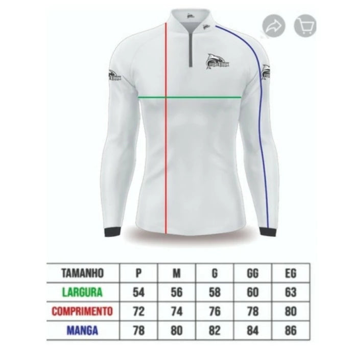 Kit Camisa FisherMan Traira Preta com Proteção UV500 + Bandana de Brinde