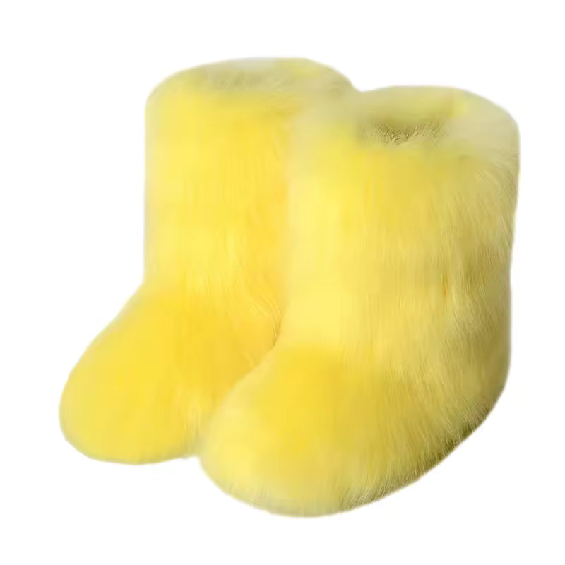 Bota Peluda Faux Fur Neve Feminina